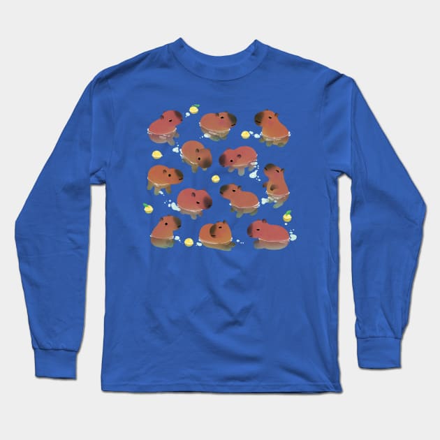 Capybath time Long Sleeve T-Shirt by pikaole